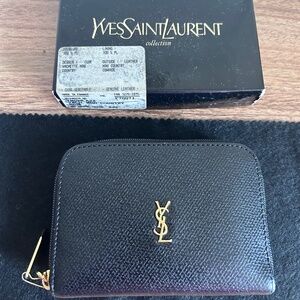 Black zip YSL wallet